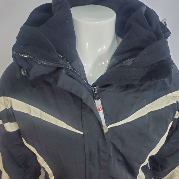 Authentic Alpine Design. Snowboard Jacket, Ladies S 6-8 Blk/Wht with lining 3in1 - Picture 4 of 16